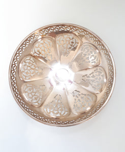 Vintage Silver Plated Pierced Metal Bowl