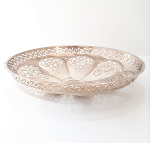 Vintage Silver Plated Pierced Metal Bowl