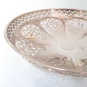 Vintage Silver Plated Pierced Metal Bowl