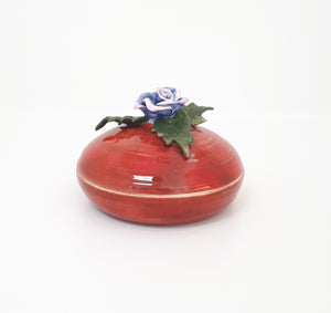 Handmade & Glazed Lidded Pottery Trinket Dish