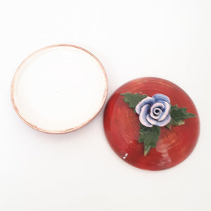 Handmade & Glazed Lidded Pottery Trinket Dish