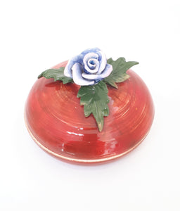 Handmade & Glazed Lidded Pottery Trinket Dish