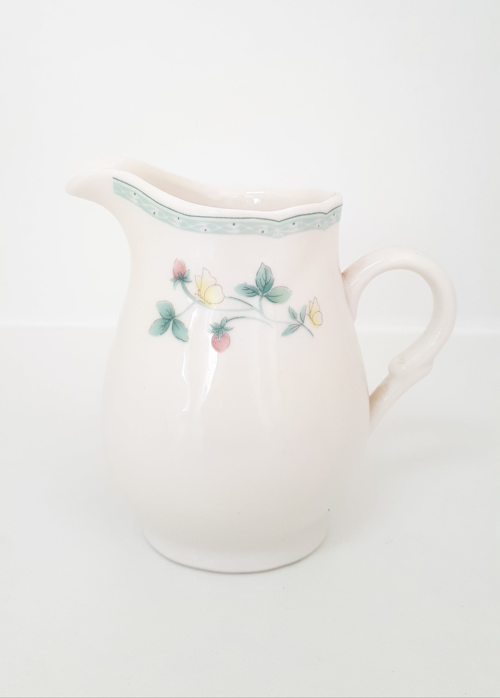 Vintage English Garden Bone China Creamer / Milk Jug