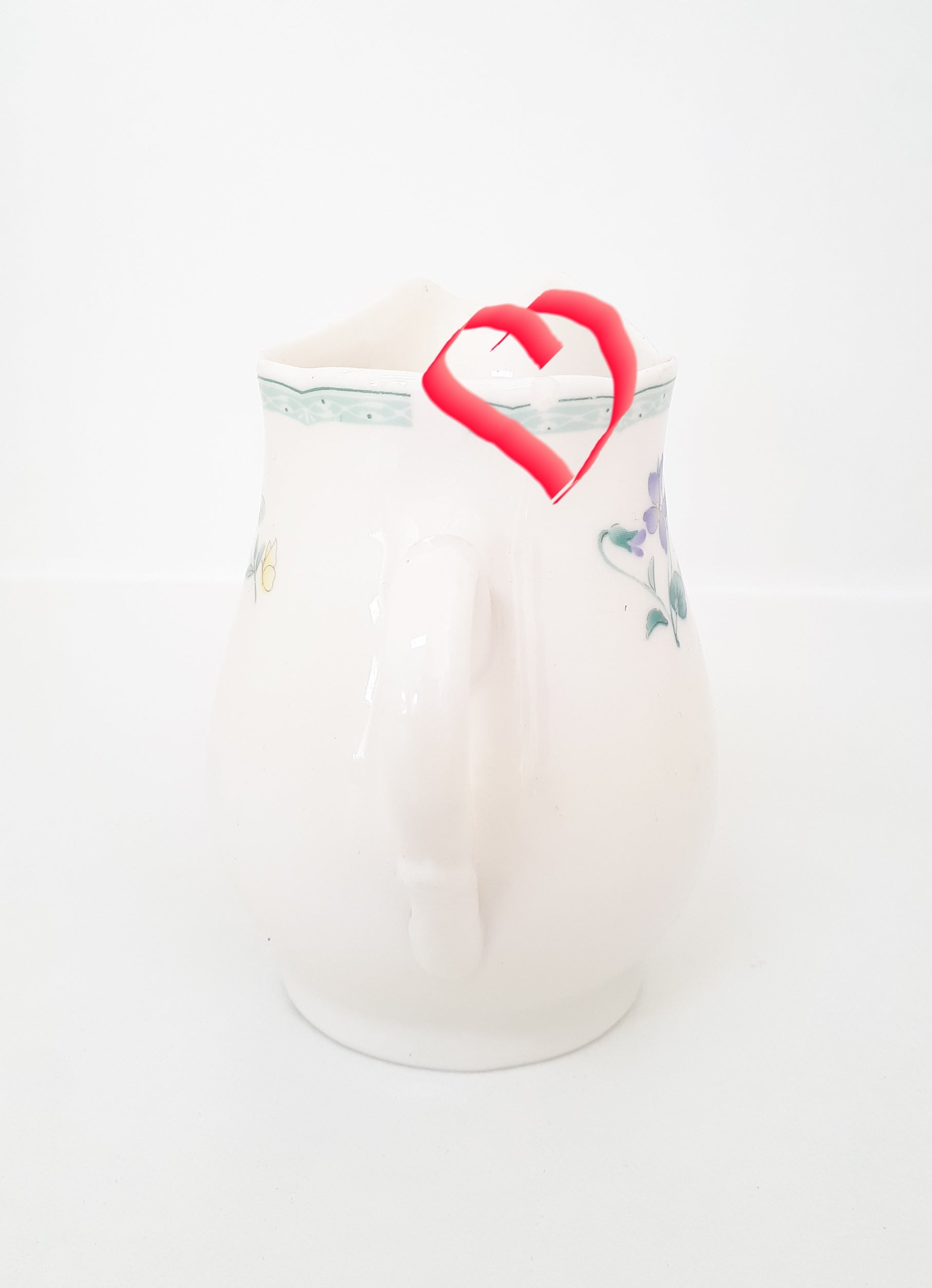 Vintage English Garden Bone China Creamer / Milk Jug
