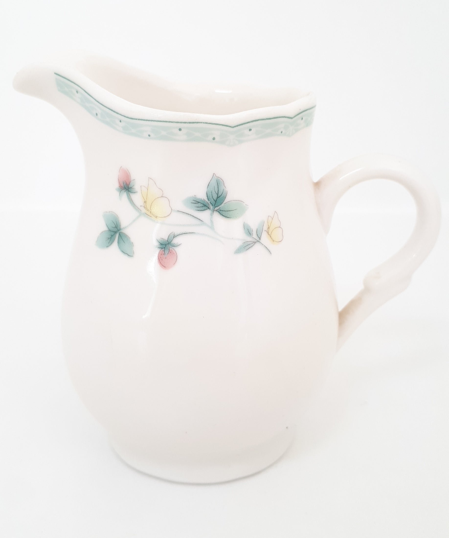 Vintage English Garden Bone China Creamer / Milk Jug