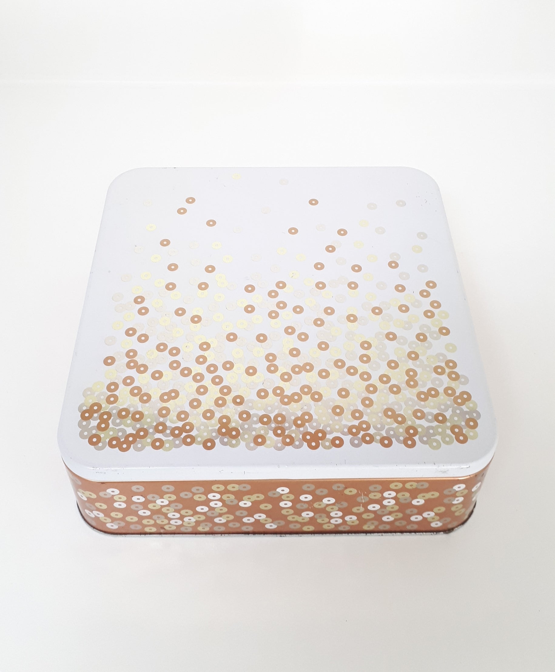 Collectable Rose Gold Woolworths Biscuit Tin With Sequence Detail