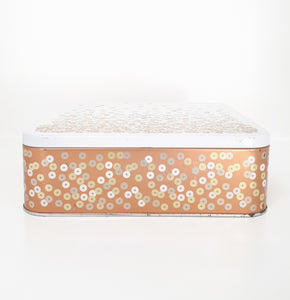 Collectable Rose Gold Woolworths Biscuit Tin With Sequence Detail