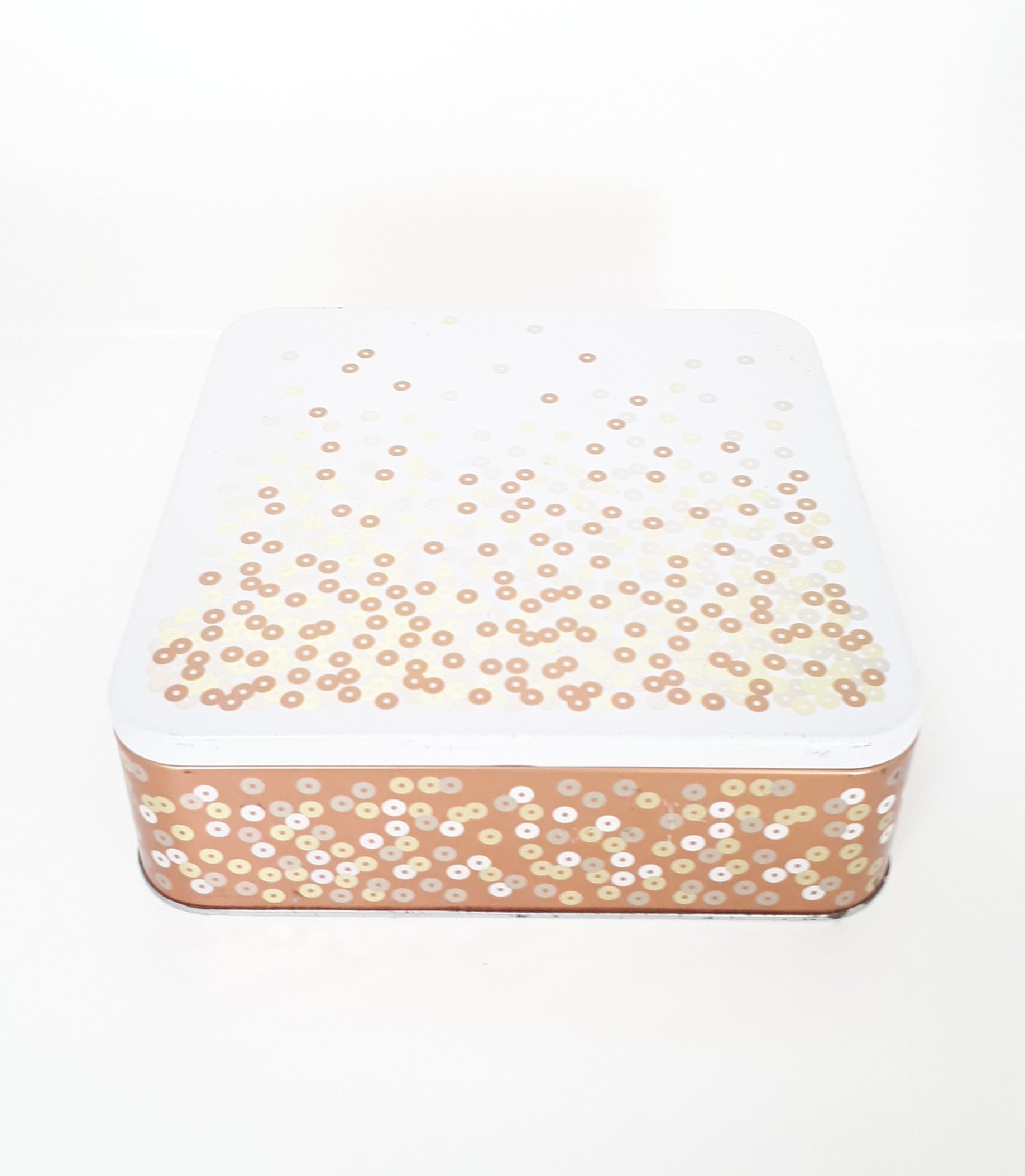 Collectable Rose Gold Woolworths Biscuit Tin With Sequence Detail