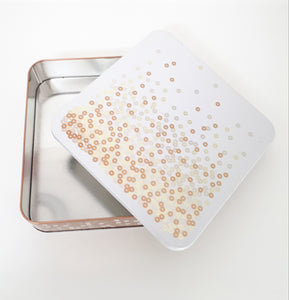 Collectable Rose Gold Woolworths Biscuit Tin With Sequence Detail