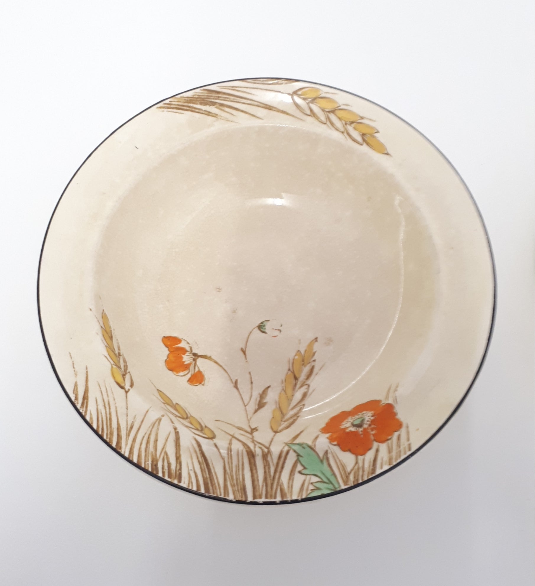 1920’s – 1930’s Two Burleigh Ceramic Art Deco Wheat Patterned Dessert Bowl