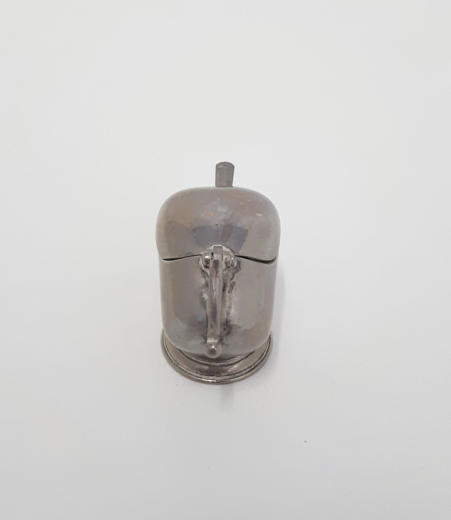 Rare Vintage Tiny Silver Plated Salt Scuttle With Salt Spoon