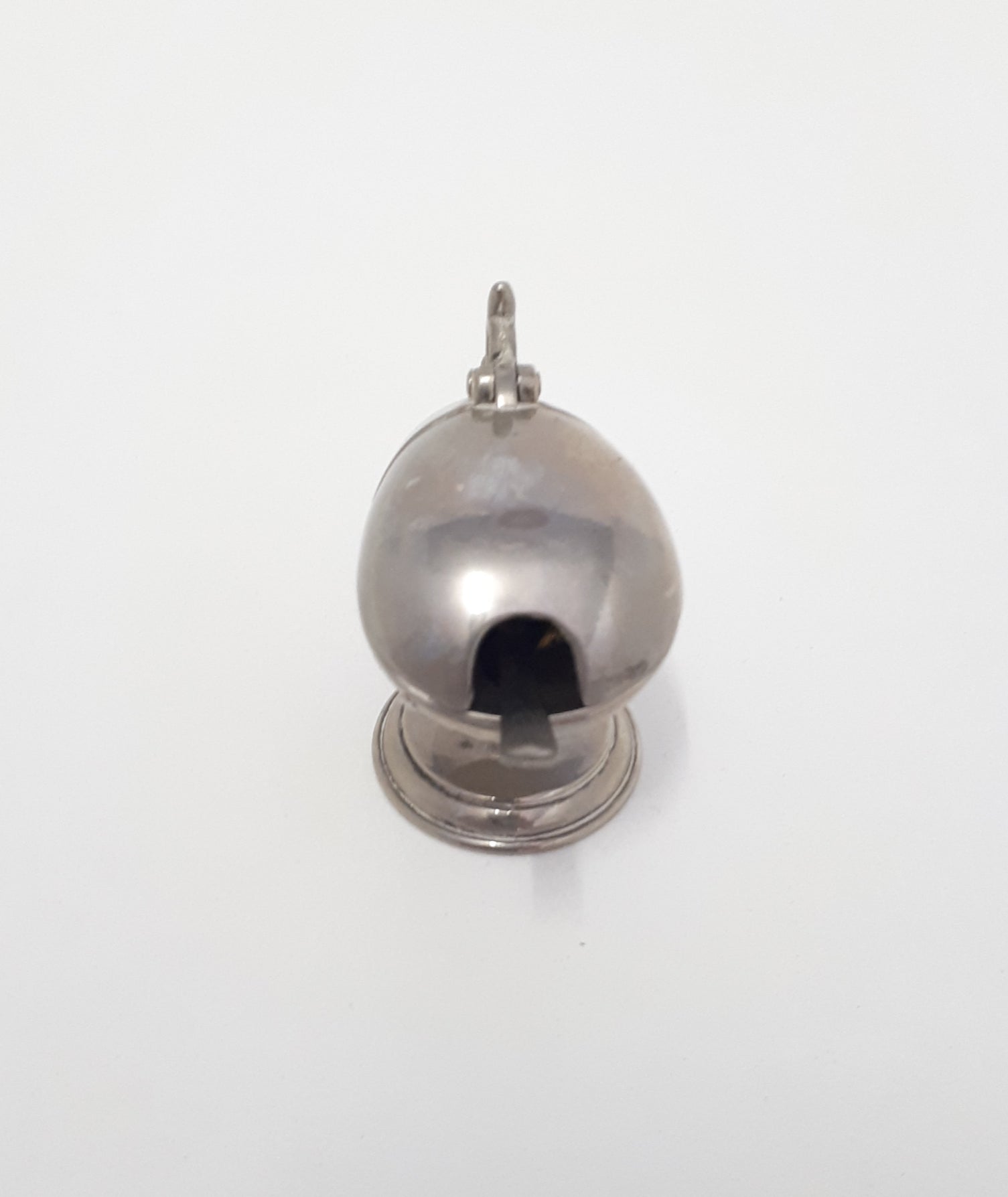 Rare Vintage Tiny Silver Plated Salt Scuttle With Salt Spoon