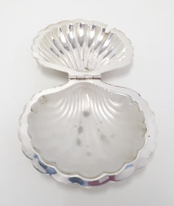 Vintage Silver Plated Shell Butter Dish With Frosted Glass Liner