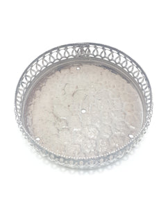 Vintage Silver Plated & Pierced Verge Pot Plant Stand / Bottle Coaster