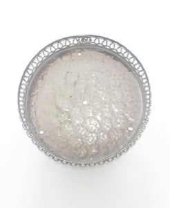 Vintage Silver Plated & Pierced Verge Pot Plant Stand / Bottle Coaster