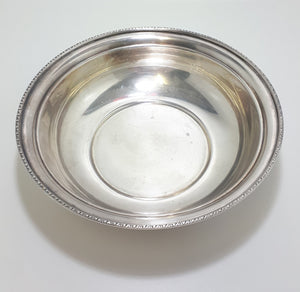 Vintage Round Seranco Silver Plate On Brass Bowl