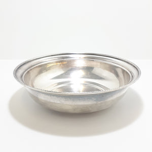 Vintage Round Seranco Silver Plate On Brass Bowl