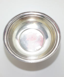 Vintage Round Seranco Silver Plate On Brass Bowl
