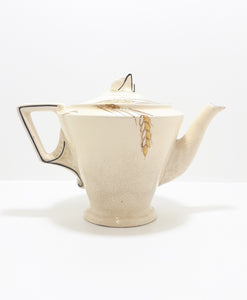 Antique 1920 – 1930’s Burleigh Ceramic Art Deco Wheat Patterned Tea Pot – 2 to 4 Cups