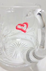 Large Vintage Cut Lead Crystal Water Jug With Rose & Leaf Cut Patterning