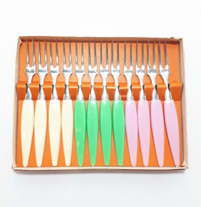 Complete Boxed Set Of Little Forks For Hors d' Oeuvres