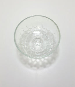 Indonesian Clear Glass Pedestal Dessert Bowl