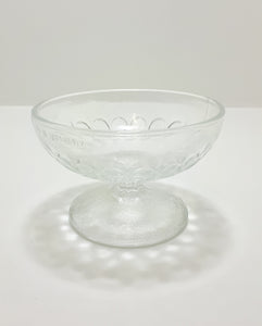 Indonesian Clear Glass Pedestal Dessert Bowl