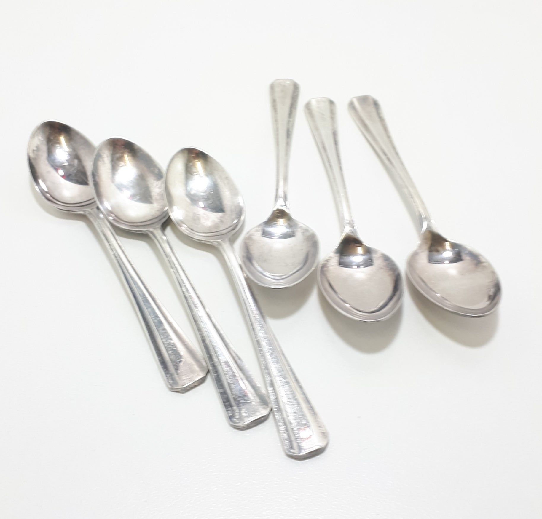 Set Of 6 Silver Plated Demitasse Spoons – Flared Handle