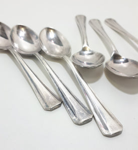 Set Of 6 Silver Plated Demitasse Spoons – Flared Handle