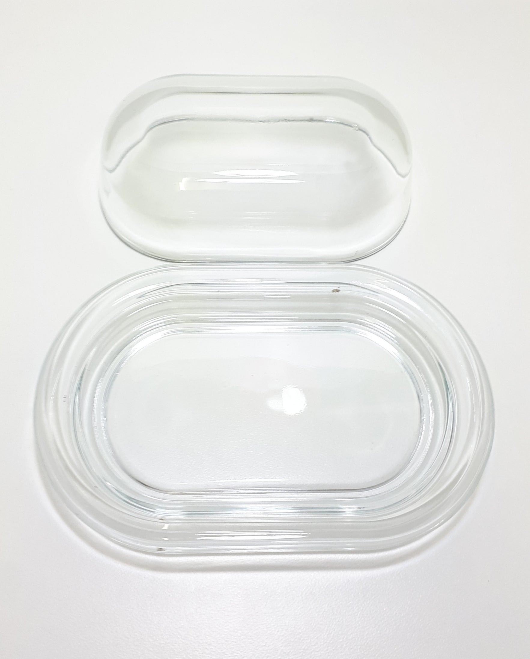 Clear Glass Butter Dish – Tray & Lid