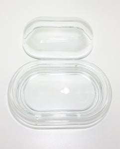 Clear Glass Butter Dish – Tray & Lid