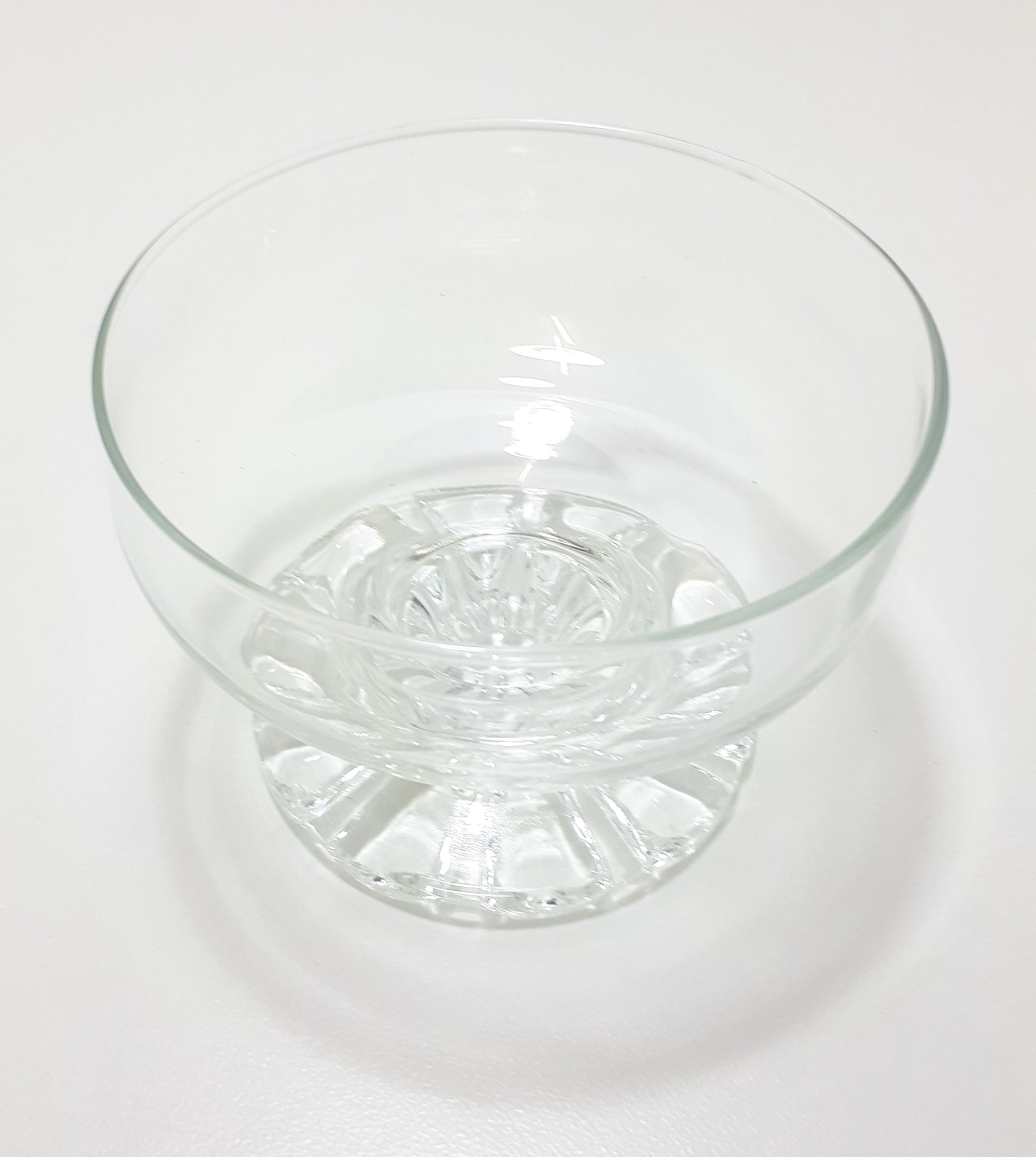 Set Of 6 Clear Glass Pedestal Dessert Bowls