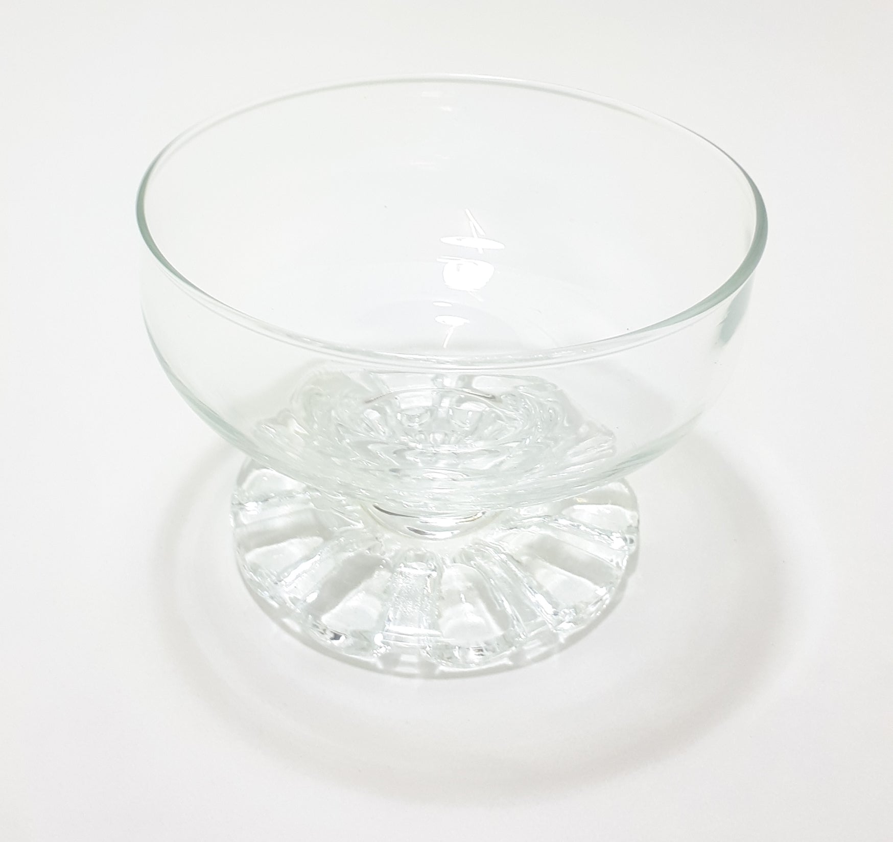 Set Of 6 Clear Glass Pedestal Dessert Bowls