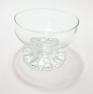 Set Of 6 Clear Glass Pedestal Dessert Bowls
