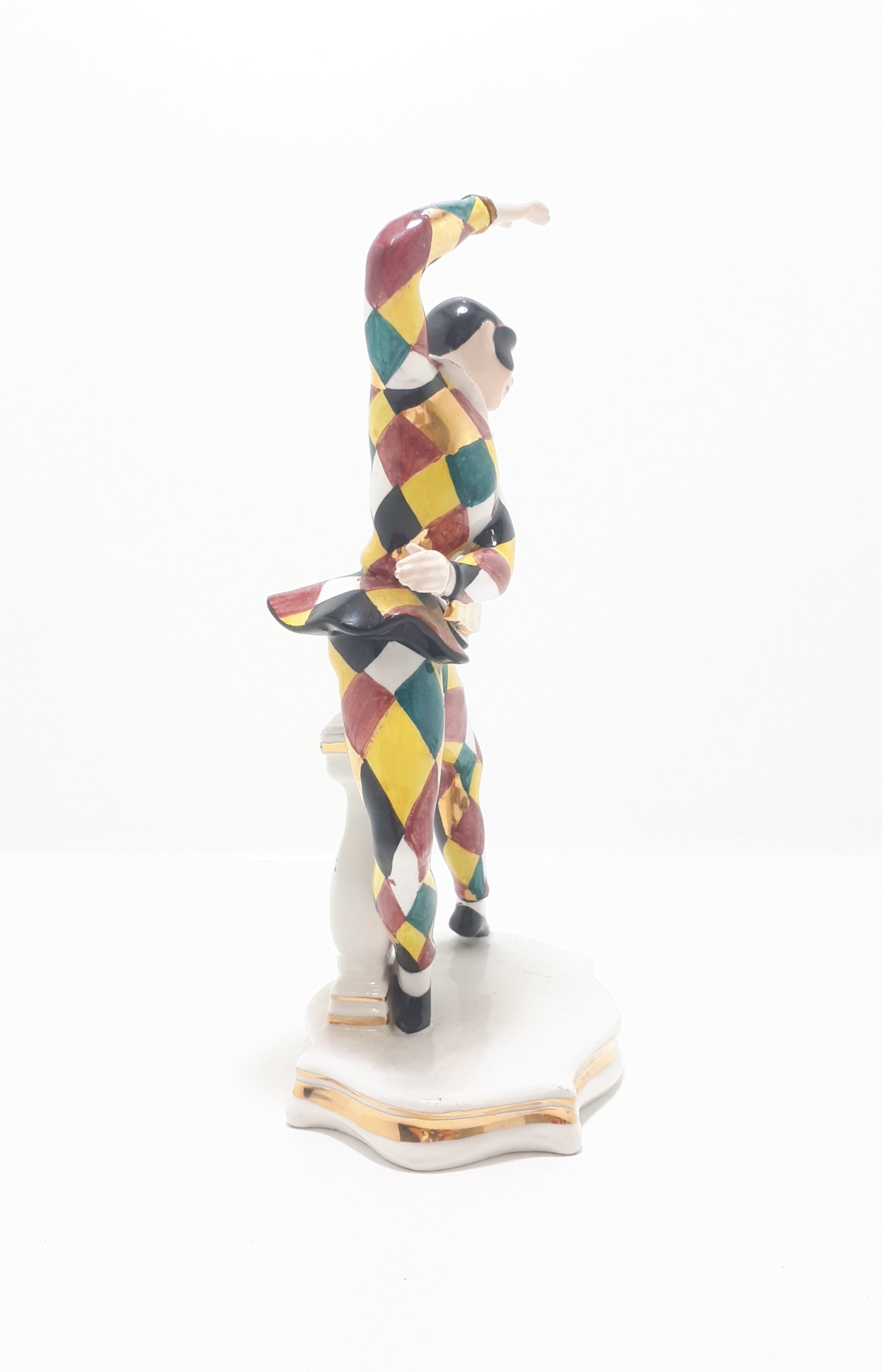 Extremely Rare 1950’s Italian Liani Fine Porcelain Dancing Harlequin / Jester Figurine - Male