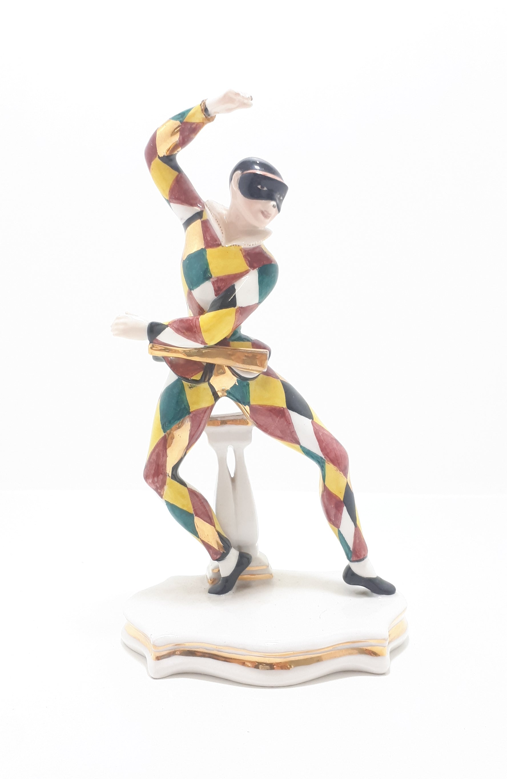 Extremely Rare 1950’s Italian Liani Fine Porcelain Dancing Harlequin / Jester Figurine - Male