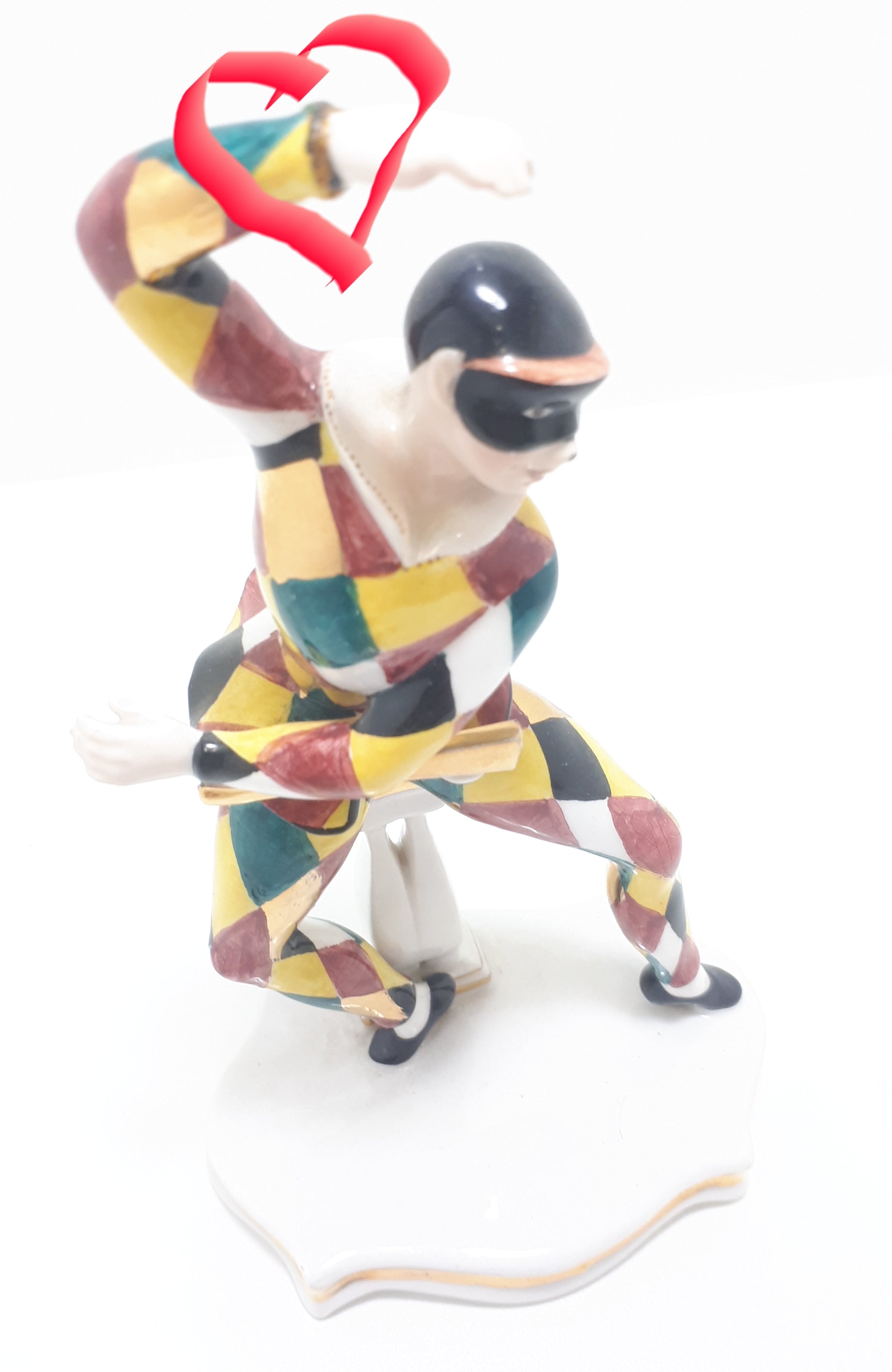Extremely Rare 1950’s Italian Liani Fine Porcelain Dancing Harlequin / Jester Figurine - Male