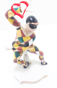 Extremely Rare 1950’s Italian Liani Fine Porcelain Dancing Harlequin / Jester Figurine - Male