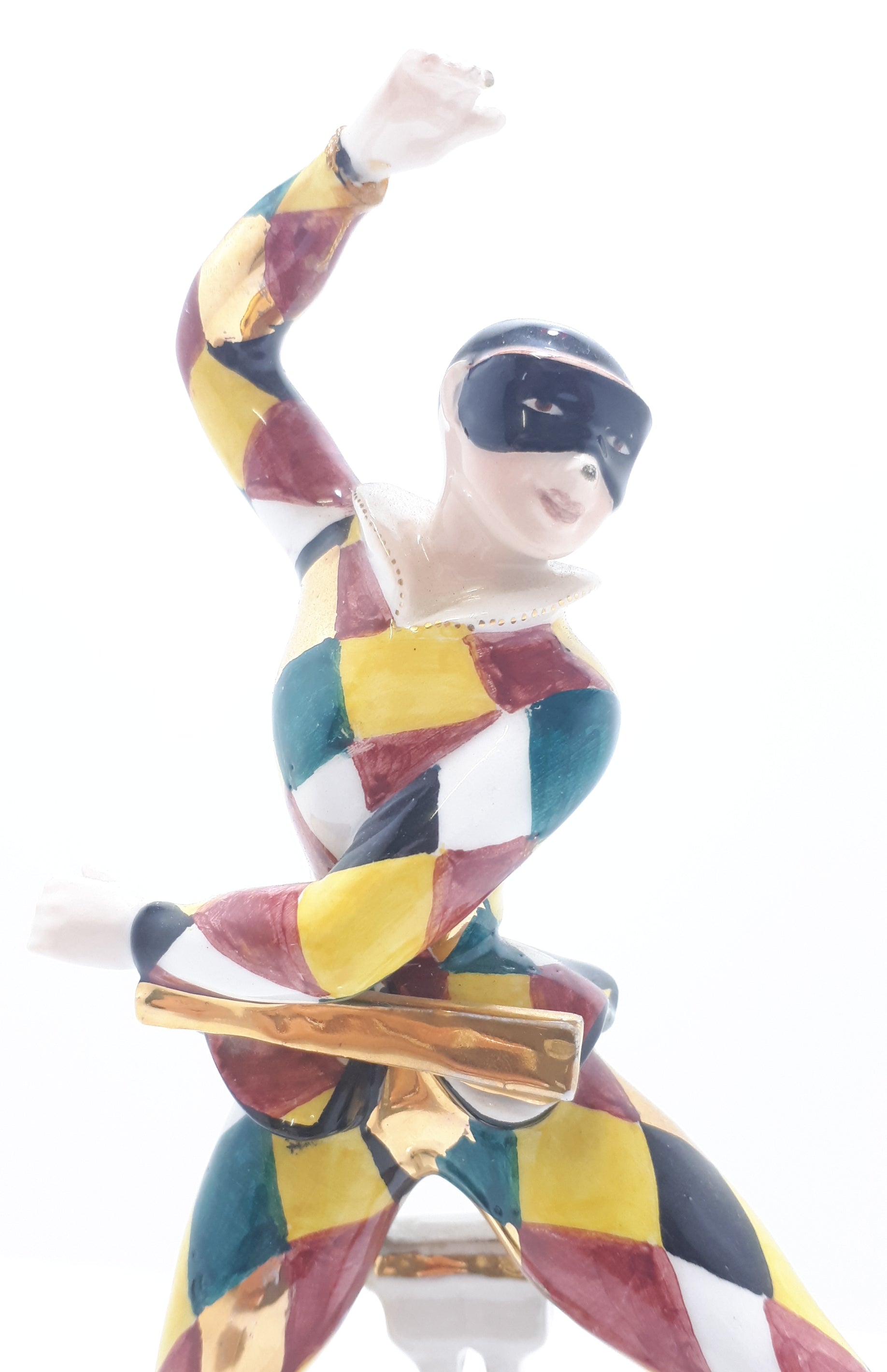 Extremely Rare 1950’s Italian Liani Fine Porcelain Dancing Harlequin / Jester Figurine - Male