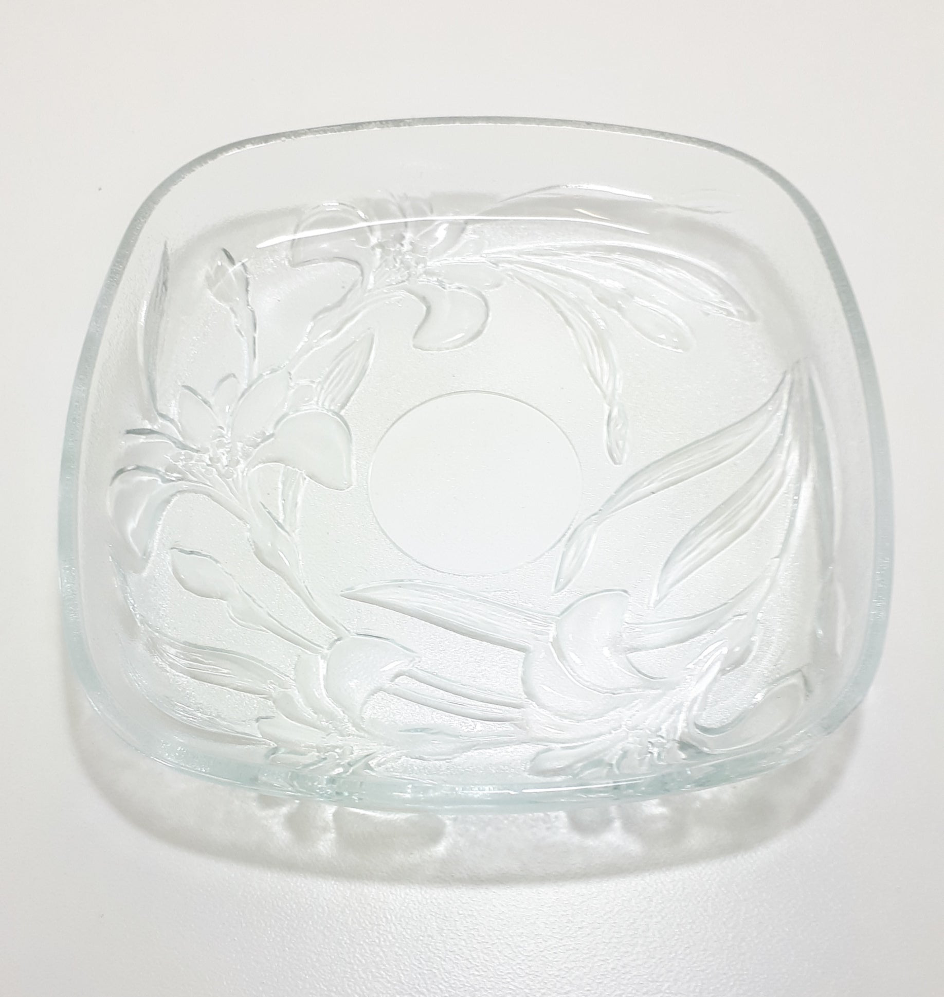 Vintage Set Of 6 Squared Glass Entre / Dessert Bowls