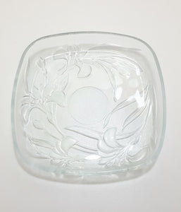 Vintage Set Of 6 Squared Glass Entre / Dessert Bowls