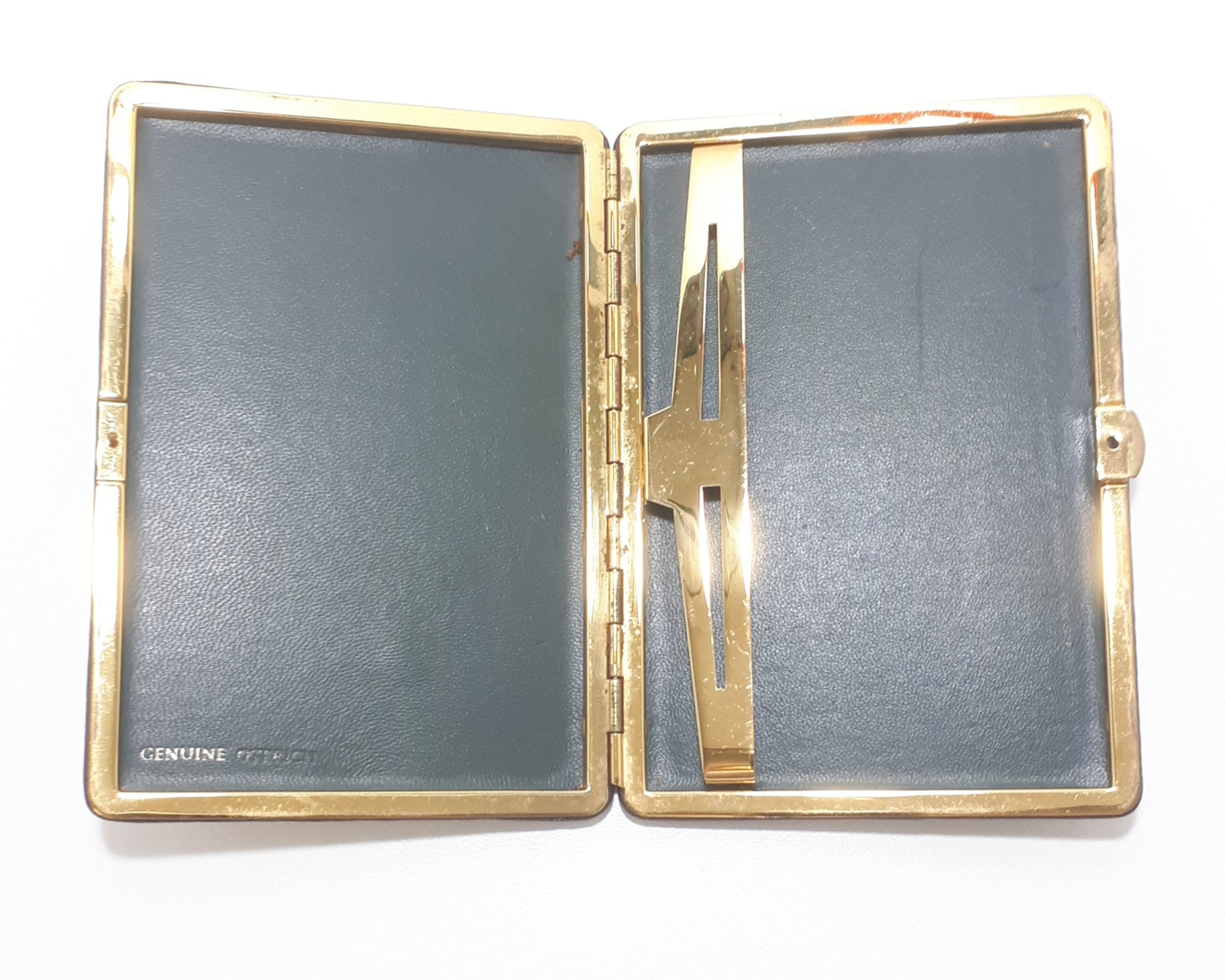 Vintage Genuine Ostrich Hide Leather Smokers Cigarette Case