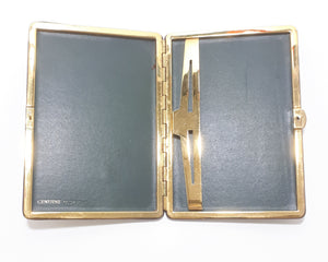 Vintage Genuine Ostrich Hide Leather Smokers Cigarette Case