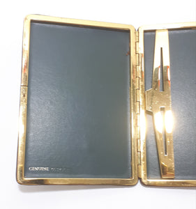 Vintage Genuine Ostrich Hide Leather Smokers Cigarette Case