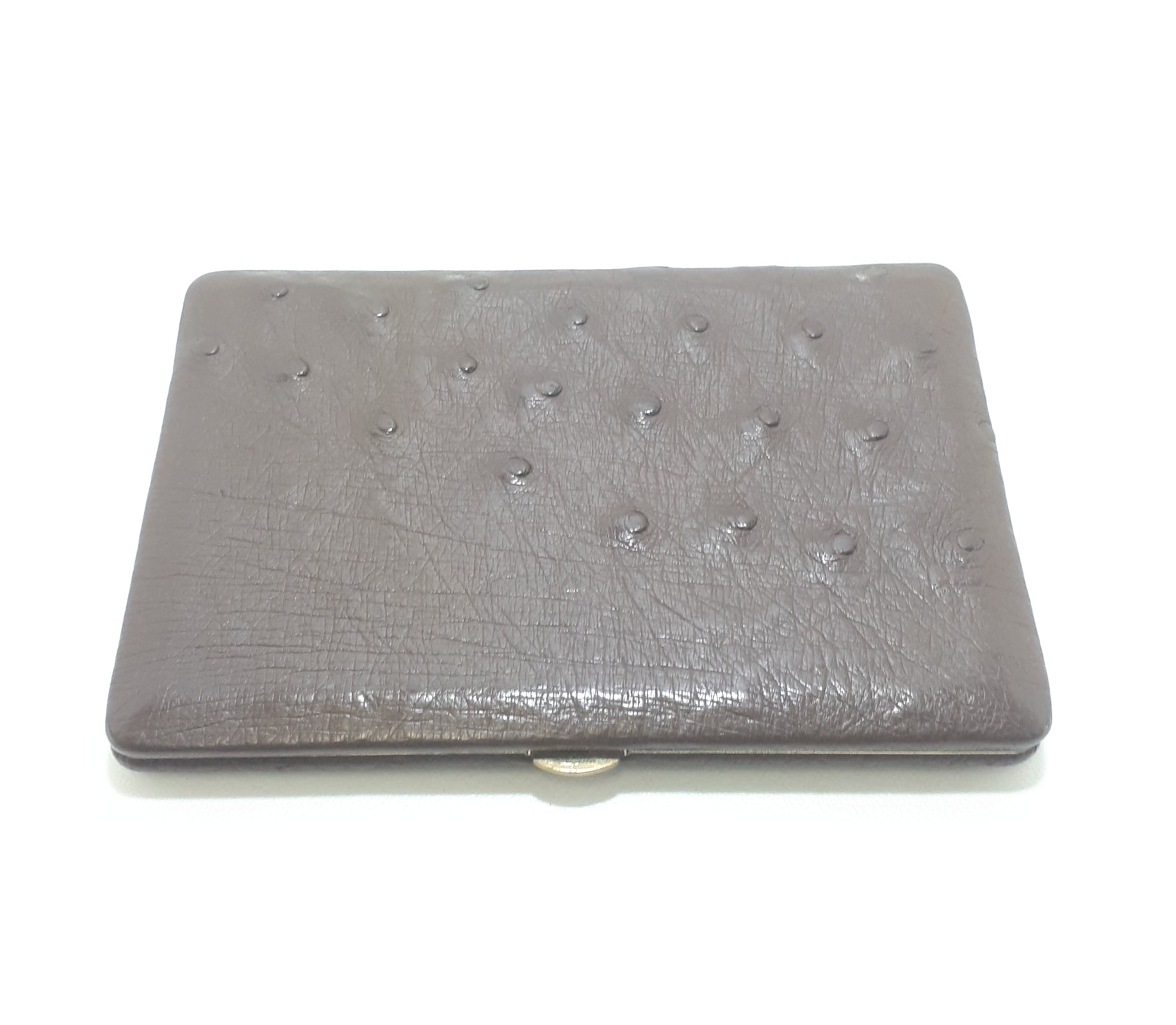 Vintage Genuine Ostrich Hide Leather Smokers Cigarette Case