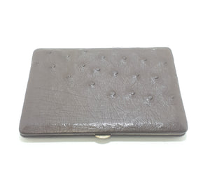 Vintage Genuine Ostrich Hide Leather Smokers Cigarette Case