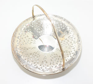 Yeoman EPNS Silver Plated Reticulated Pierced Metal Basket With Swing Handle