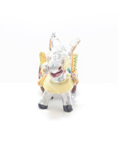 Italian Vintage Ceramic Burro / Donkey & Cart Cache Pot / Planter