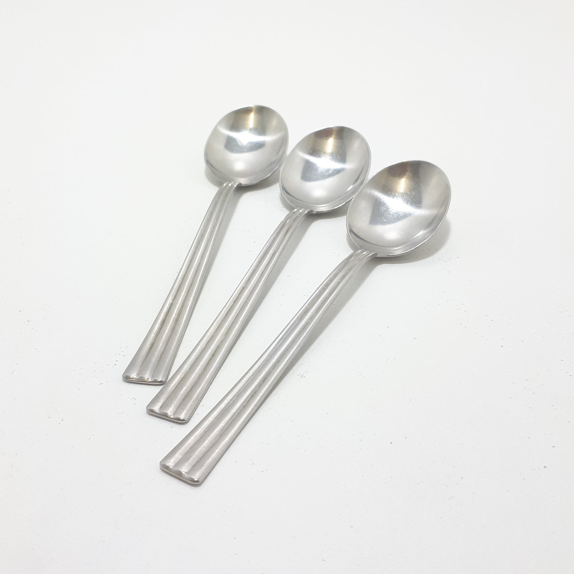 Vintage Set Of 3 Tiny Stainless Steel Condiment Spoons
