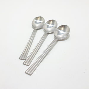 Vintage Set Of 3 Tiny Stainless Steel Condiment Spoons